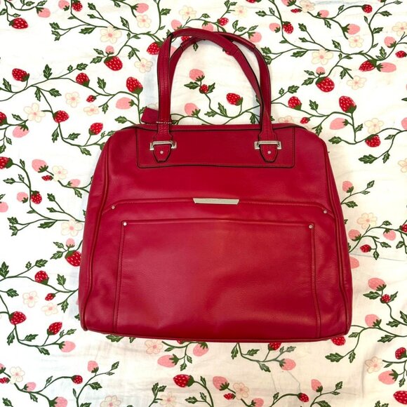 SOLD Coach Cherry Red Leather Handbag - Picture 1 of 3